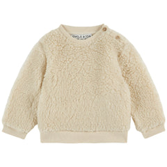 The Ecru Sherpa Sweatshirt from Emile et Ida. Ecru faux-fur sweatshirt. 