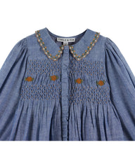 Chambray Smocked Dress