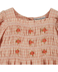 Pink Check Smocked Dress