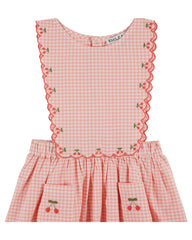 Cherry Embroidered Apron Dress