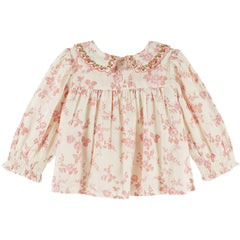 Embroidered Smocked Blouse