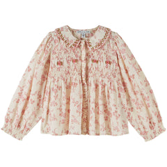 Embroidered Smocked Blouse