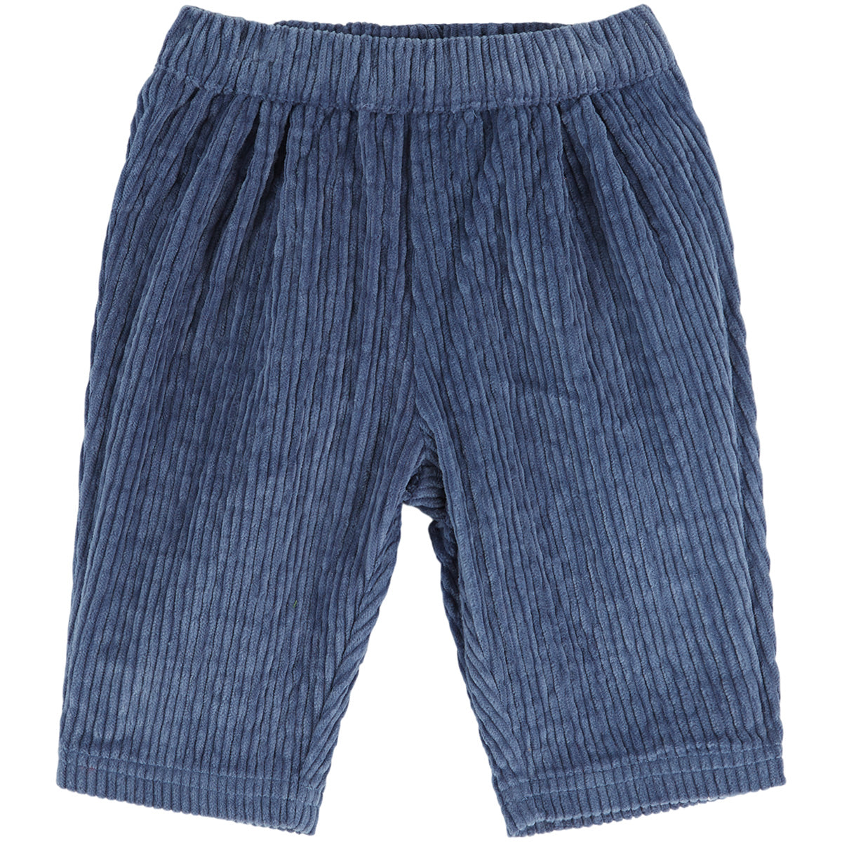 Corduroy Baby Pants by Emile et Ida blue corduroy baby pants with elastic waistband