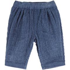 Corduroy Baby Pants by Emile et Ida blue corduroy baby pants with elastic waistband