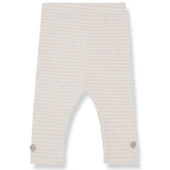 Aida Leggings from 1+ in the Family. Soft ribbed baby leggings with a subtle check pattern and button details at the cuffs.