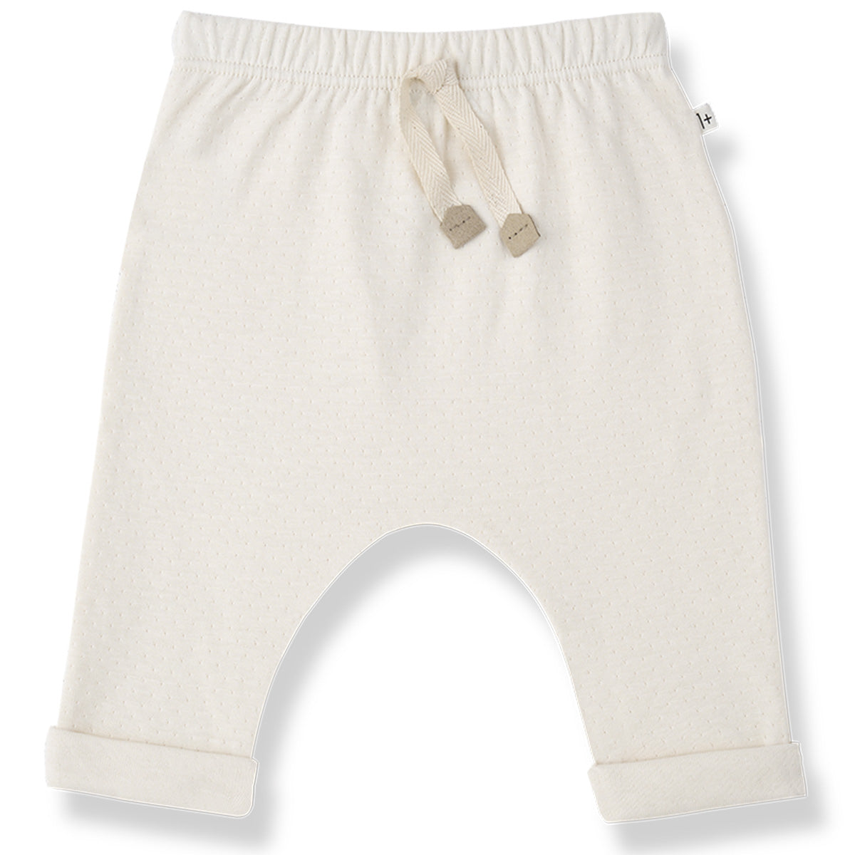 1+ in the Family The Alain Pants in off-white cotton with drawstring and rolled cuffs