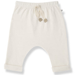 1+ in the Family The Alain Pants in off-white cotton with drawstring and rolled cuffs