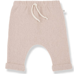 The Alain Pants from 1+ in the Family. Nude baby pants with a drawstring on a white background.