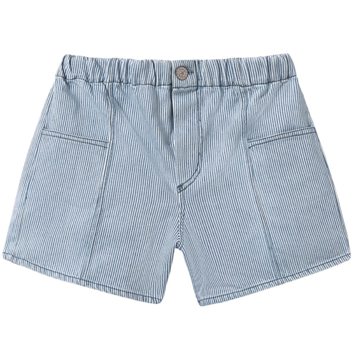 Amber Shorts by Cozmo, blue striped kids shorts with elastic waist and relaxed fit
