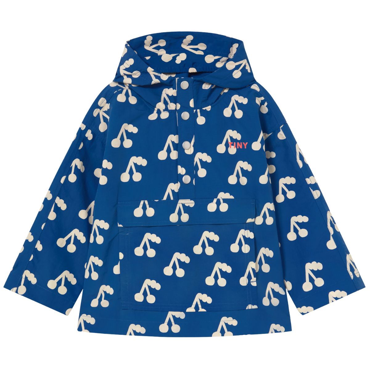 The Cherries Woven Jacket from Tiny Cottons. This jacket, made from crinkled fabric with a playful Cherries allover print.