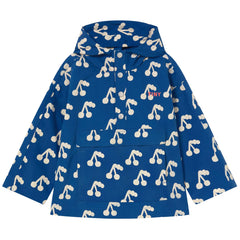 The Cherries Woven Jacket from Tiny Cottons. This jacket, made from crinkled fabric with a playful Cherries allover print.