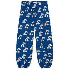 The Cherries Woven Sweatpants from Tiny Cottons. These crinkle pants feature a playful Cherries print.