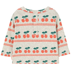 Cherry Pattern Rib Baby tee