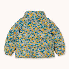 Flower Pattern Short Padded Jacket - Multicolor