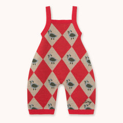 Diamonds Baby Dungaree - Summer Red