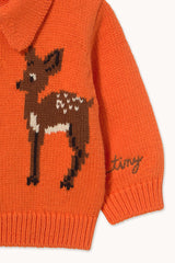 Deer Baby Cardigan - Summer Red
