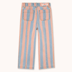 Pink Stripes Denim Pant - Light Wash