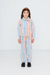 Pink Stripes Denim Pant - Light Wash