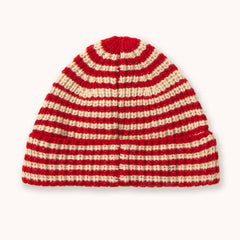 Stripes Beanie - Dark Red