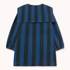 Blue Stripes Corduroy Dress - Petrol Blue