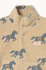 Horses Sherpa Sweatshirt - Vanilla
