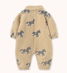 Horses Sherpa One-Piece - Vanilla