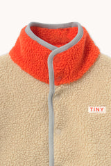 Color Block Sherpa Jacket - Vanilla