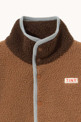 Color Block Sherpa Jacket - Light Brown