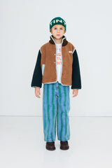 Color Block Sherpa Jacket - Light Brown