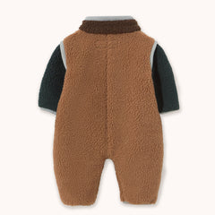 Color Block Sherpa One-Piece - Light Brown