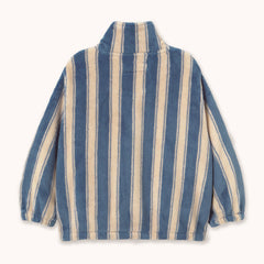 Blue Retro Stripes Polar Jacket - Petrol Blue