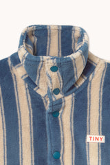 Blue Retro Stripes Polar Jacket - Petrol Blue
