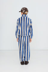 Blue Retro Stripes Polar Sweatpant - Petrol Blue