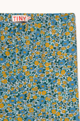 Flower Pattern Rib Pant - Washed Blue