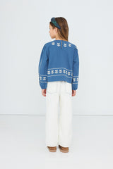 Horse & Flowers Blouse - Stone