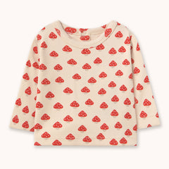 Mini Mushrooms AOP Rib Baby Tee - Ivory