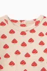 Mini Mushrooms AOP Rib Baby Tee - Ivory
