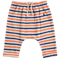 Striped Terry Cloth Harem Pants by Bobo Choses. Vibrant and stylish multicolor pants feature a baggy fit, adjustable drawstring