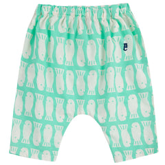 Lucky Fish All Over Woven Harem Pants by Bobo Choses feature a baggy fit, an elasticated waistband, adjustable drawstring.