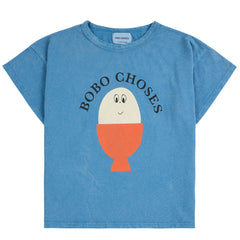 Morning Egg Tee from Bobo Choses. Bright and breezy, this light blue t-shirt is an everyday staple.