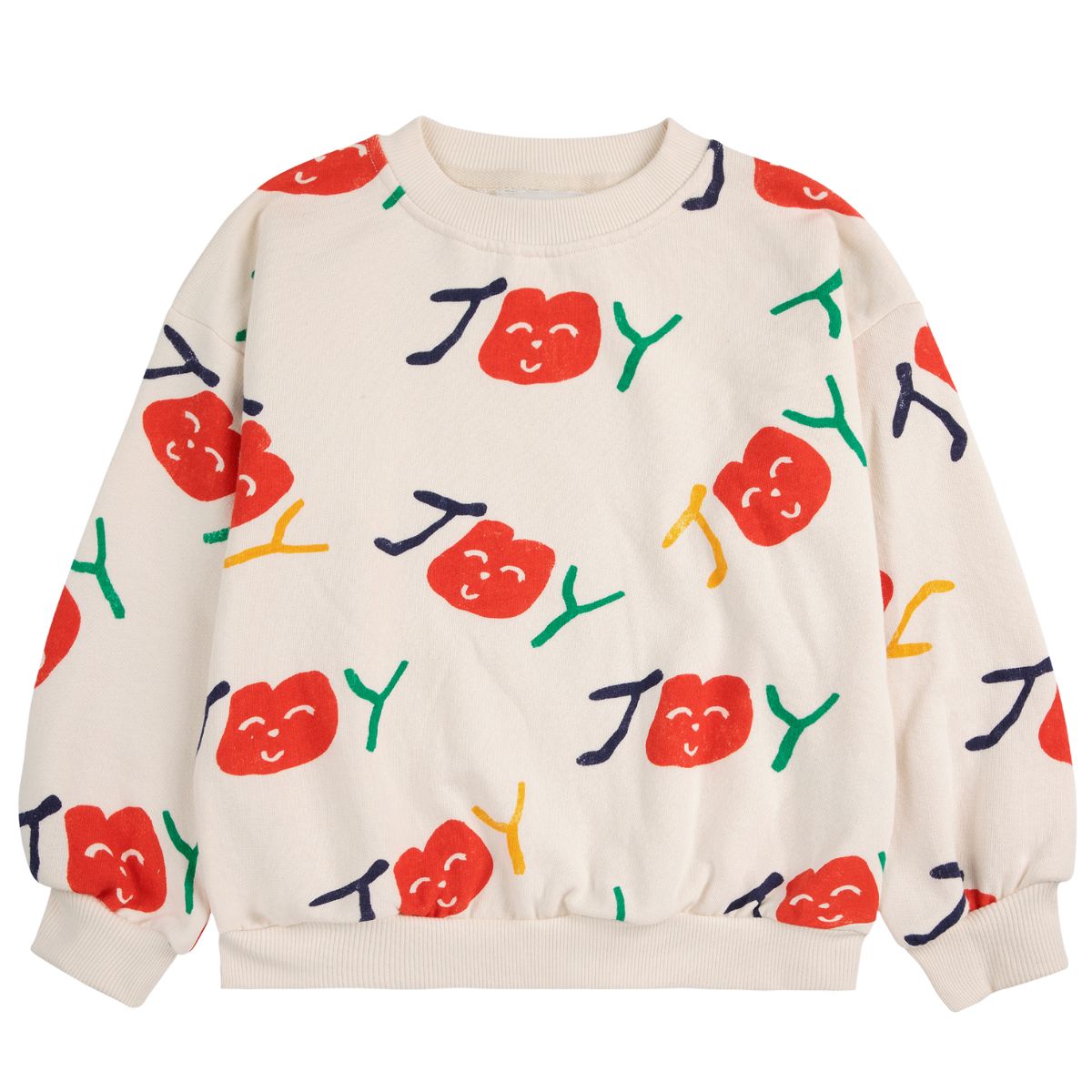 Smiling All Over Sweatshirt from Bobo Choses features long sleeves, ribbed cuffs.