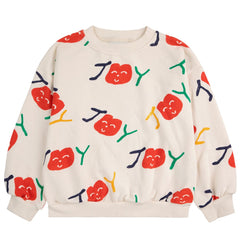 Smiling All Over Sweatshirt from Bobo Choses features long sleeves, ribbed cuffs.