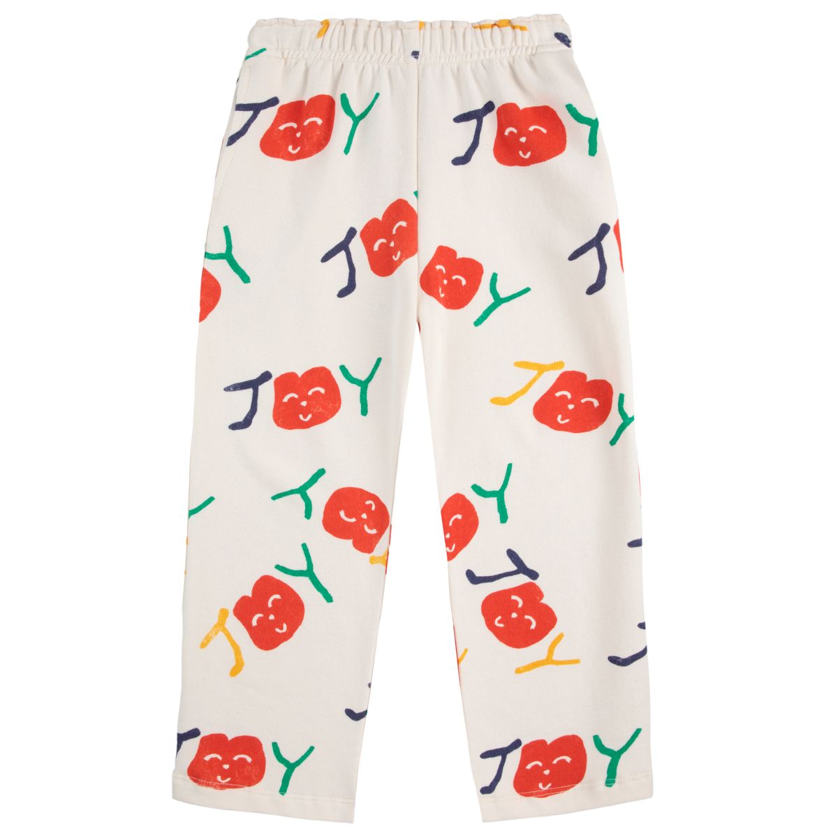 Smiling All Over Jogging Pants from Bobo Choses with elasticated waistband, ribbed bottom, adjustable drawstring.