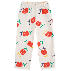 Smiling All Over Jogging Pants from Bobo Choses with elasticated waistband, ribbed bottom, adjustable drawstring.