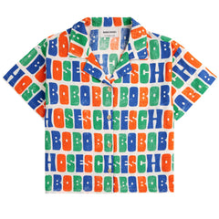Multicolor Bobo Choses All Over Woven Shirt by Bobo Choses features a tailored collar, short sleeves.