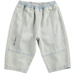 The Bobo Choses Denim Pants by Bobo Choses. Light blue pants with elasticated waistband, embroidery.