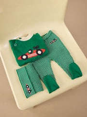 Race Car Knitted Footed Leggings