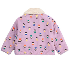 Game Pawns All Over Reversible Sheepskin Jacket