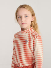 Energy Flower Stripes Turtle Neck Tee