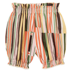 The Bloomer from Misha & Puff. Vibrant striped bloomer shorts with an elastic waistband and hem for a playful.